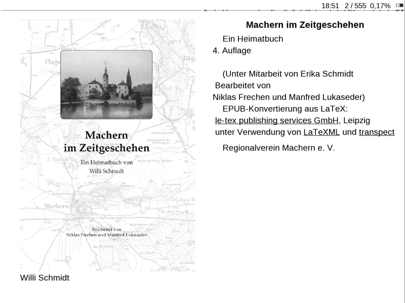  Heimatbuch »Machern im Zeitgeschehen« als E-Book verfügbar Textkörper  Heimatbuch »Machern im Zeitgeschehen« als E-Book verfügbar